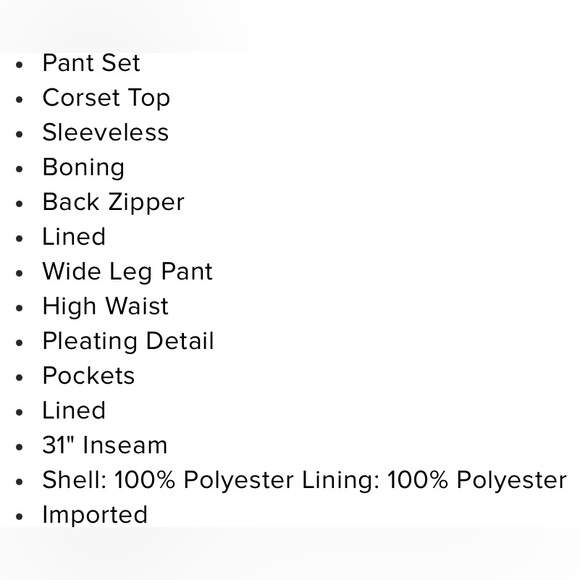 MOVING SALE!!$17!!Elegant Cream Pant Set - Picture 5 of 5